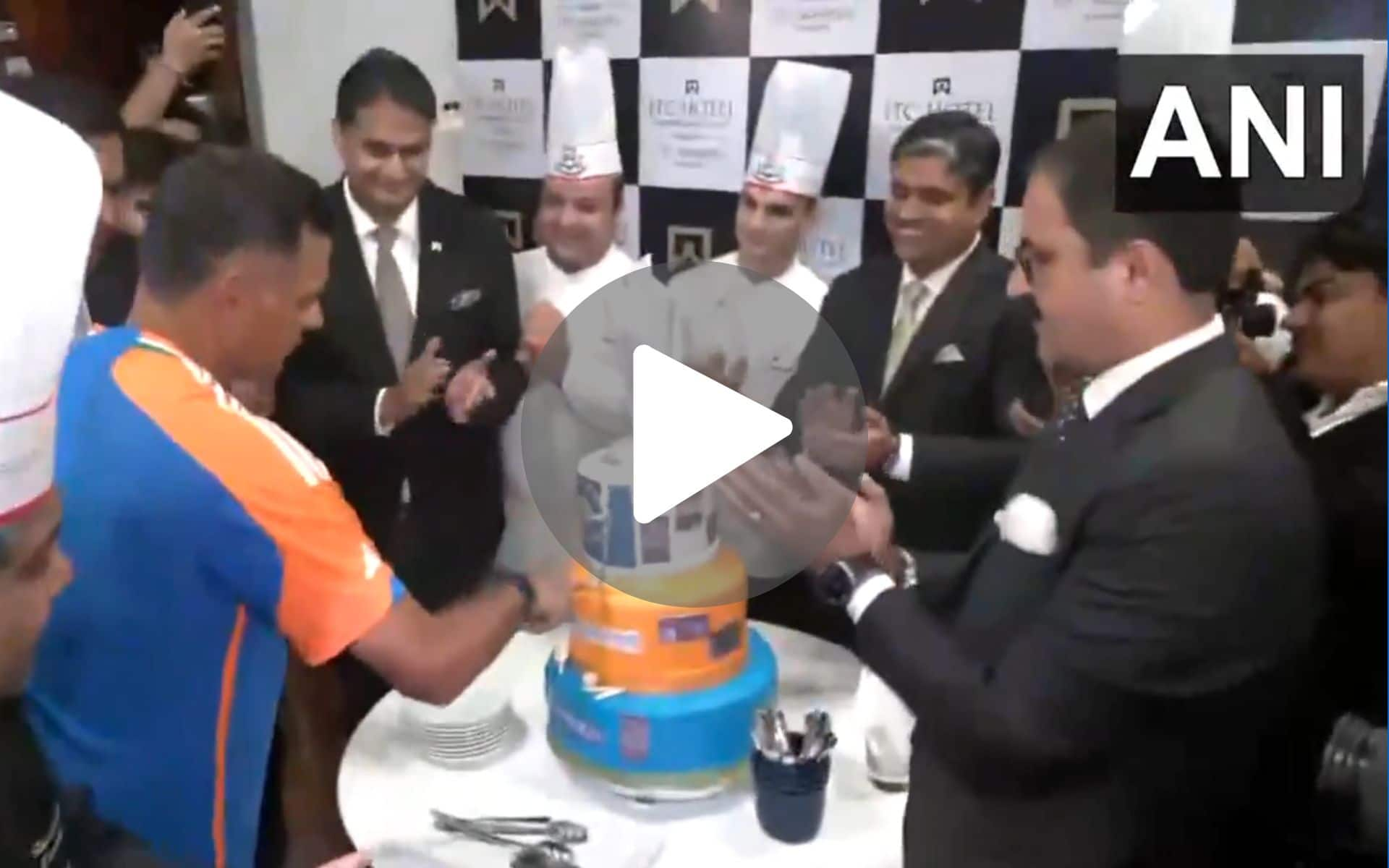 [Watch] Rahul Dravid Joins Rohit; Cuts 'Special' Cake To Celebrate India's T20 World Cup Glory